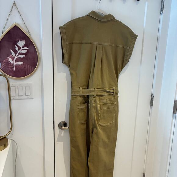Happy X Nature Olive Green Twill Jumpsuit Sz 6 - Picture 6 of 12